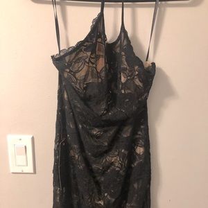 Bebe medium black lace strapped mini dress - new with tags